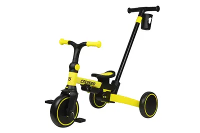 Триколісний біговел 3 в 1 Maraton Tri-cycle Cruiser Milano 001 yellow з батьківською ручкою купити