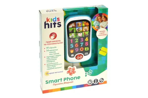 Телефон музичний розвиваючий Kids Hits KH03/001 2 кольори мікс, батарейки в комплекті, коробка 13*5*18.5 см купити