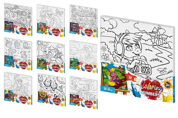 Набір для розпису по номерах 31x31 см CBN-01-01,02,03,04...10 "Coloring by numbers" серія 1 DANKO купити