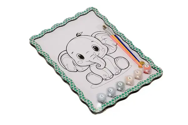 Картина по номерах Puz-22949 "Слоник" дерев'яна, формат А4 PuzzleOk купити недорого в Україні, фото 3