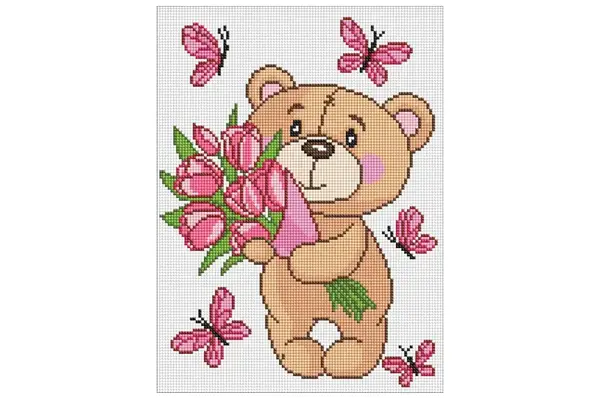 Набір з алмазною мозаїкою для дітей "Чарівний ведмедик" 30х40см IDEYKA купити