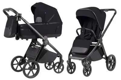 Коляска універсальна CRL-6540/1 "Omega" 2in1 Cosmo Black + adapters CARRELLO купити