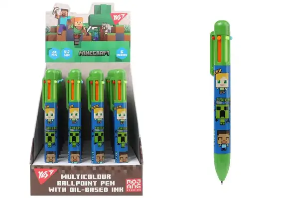 Ручка кулькова Yes «Minecraft» 0,7 мм Автоматична 6 кольорів купити