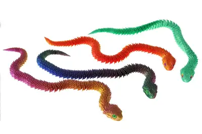 Змія 3D-антистрес 2129-3, 43 см, пластикова, в асортименті, зіп пакет купити