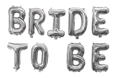 Надпис ""Bride to be"" срібний 16' (40см) купити