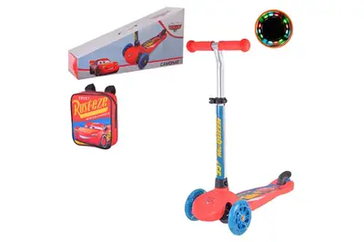 Самокат дитячий LS2213 Cars 3-х колісний, PU світло купити