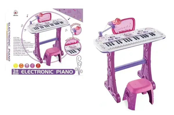 Піаніно 8809 з мікрофоном, на підставці, в коробці р.50,5x8,5x41 см YG Toys купити