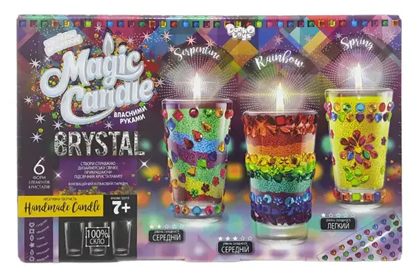Набір для творчості MgC-02-01 "MAGIC CANDLE CRYSTAL" парафінові свічки своїми руками DANKO купити недорого в Україні, фото 2