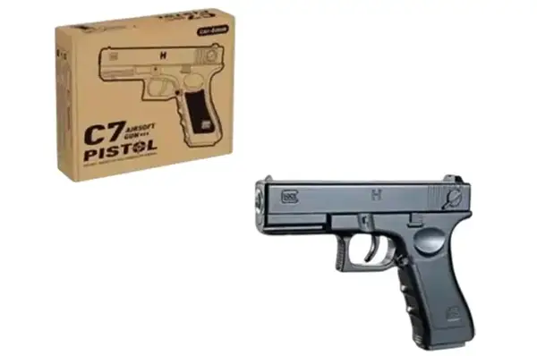 Пістолет C7 металевий, кульки, у коробці р. 18,7x13x4,2 см купити