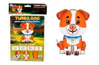 Конструктор дерев'яний Puz-00975" Turbo Dog" PuzzleOk купити