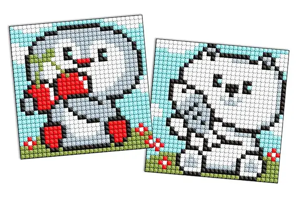 Набір з алмазною мозаїкою на магнітній основі для дітей "Пінгвін та ведмежатко" AMG1092 9x9см IDEYKA купити