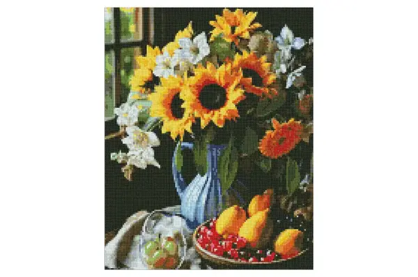 Набір з алмазною мозаїкою "Натюрморт із соняшниками" AMO7867 40х50см IDEYKA купити