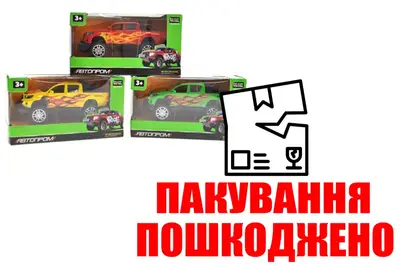 OUTLET Машина металева AP74175, 1:32, 3 кольори, відкриваються двері, в коробці р.15,5x8,5x6,8см Автопром купити