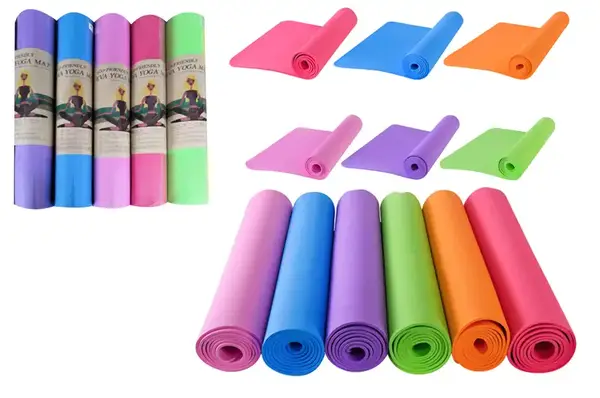 Килимок для йоги YM0106 61*173см, товщина 6мм, MIX 5 кольорів, пакет купити