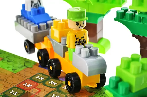 Конструктор блочний QB300-006 "Block&Steps: Пригоди в Сафарі" + ходилка і меморі гра 3в1, 89дет. qbee купити недорого в Україні, фото 4