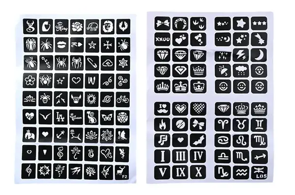 Набір косметики Тату FT2083-A наліпки, глітер, пензлики, трафарети, аксес короб. 23.5x14x3.5 см купити недорого в Україні, фото 4