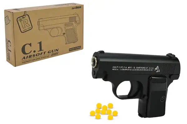 Пістолет металевий C.1 кульки, у коробці р.20x14x4см купити