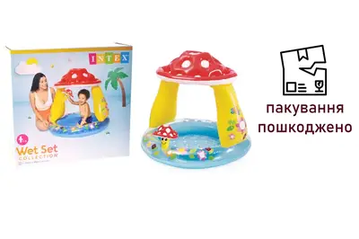 OUTLET Басейн INTEX Грибочок надувне дно, рем комплект, тент, в коробці (1-3р) 57114 р.102*89см OUTLET Басейн INTEX Грибочок надувне дно, рем комплект, тент, в коробці (1-3р) 57114 р.102*89см купити