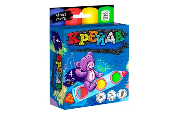 Набір крейди MEL-01-02U для малювання на асфальті велика 4 шт. в коробці DANKO купити