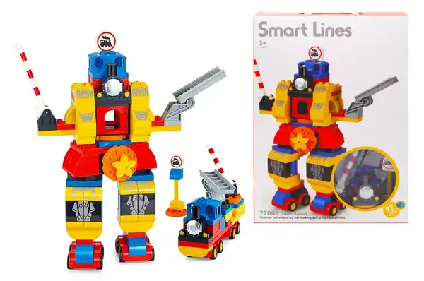 Конструктор з великими деталями "Робот-паровозик" 92дет. 77008 р.47*34*10,5см. купити