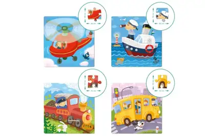 Пазли - 4в1 - 300132 "Транспорт" (12,16*20,24 елм., р.22x22 см) DoDo купити