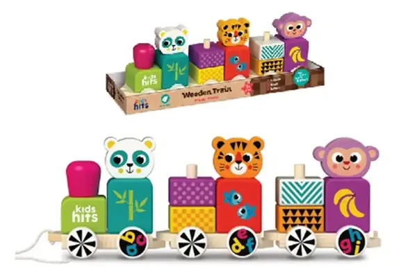 Дерев'яна іграшка Kids hits KH20/021 Паровозик в коробці р. 37,8*13*10 см купити