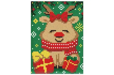 Набір з алмазною мозаїкою без підрамника для дітей "Різдвяний олень" AMM1073 15x20см IDEYKA купити