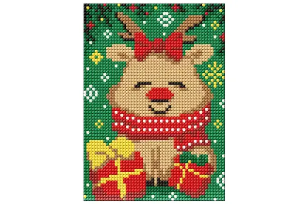 Набір з алмазною мозаїкою без підрамника для дітей "Різдвяний олень" AMM1073 15x20см IDEYKA купити