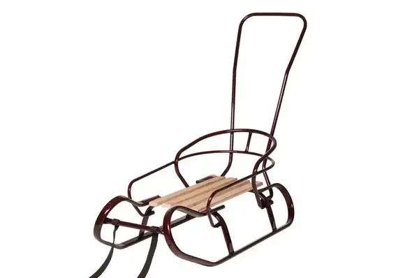 Санки "Експрес" зі спинкою та ручкою, бордові VITAN купити