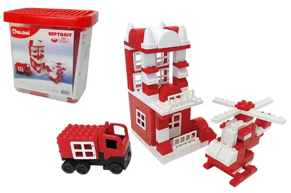 Конструктор 013888/08 "Вертоліт" 117 дет. в пластиковому боксі DOLONI купити