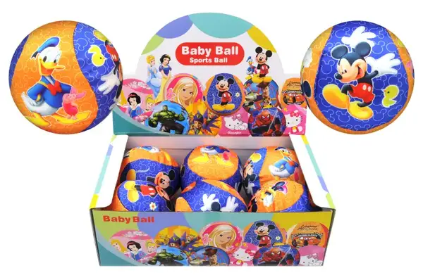 М'яч резиновий, обтянутий тканиною "Миша" в коробці 6 шт., V05017 р.13*13*13 см купити