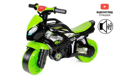 Мотоцикл музичний 5774 чорно-зелений ТЕХНОК купити