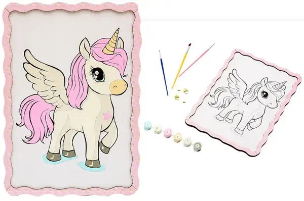 Картина по номерах "Єдиноріг" дерев'яна, формат А4 Puz-22943 PuzzleOk купити