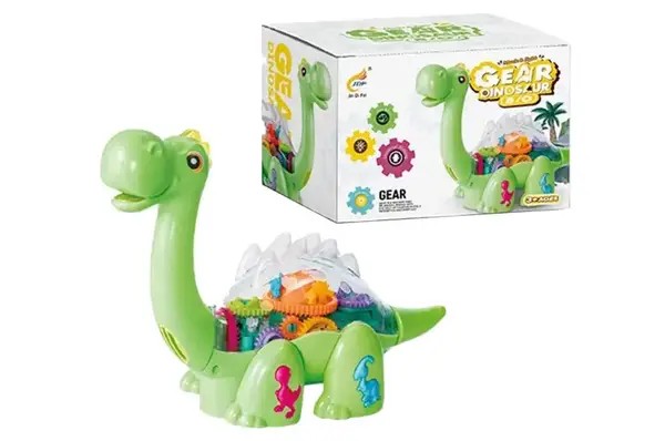Динозавр музичний 8703 з шестернями, на батарейках, світло, в коробці р.21.5x17x12 см YG Toys купити