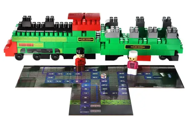 Конструктор блочний QB300-202 "Block&Steps: Залізничний Експрес" + ходилка і меморі гра 3в1, 136дет. qbee купити недорого в Україні, фото 4