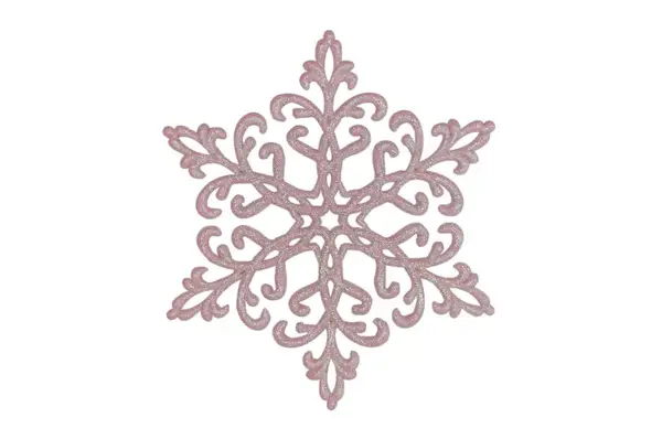 Новорічна іграшка Cніжинка кристал (рожевий) 12*0.3 см купити