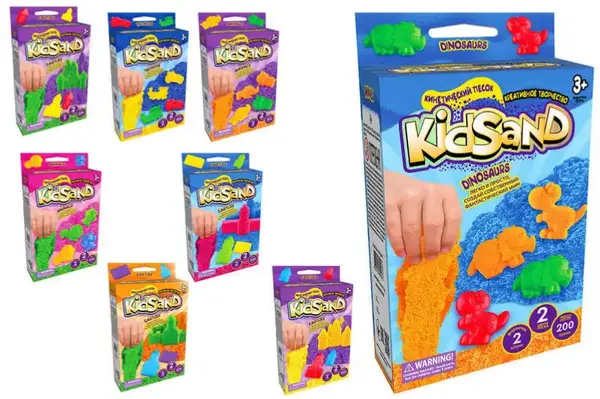 Набір з кінетичним піском KS-05-01U,02U,03U...08U "KidSand" 200 гр. в коробці DANKO купити