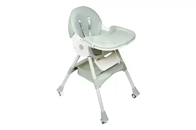 Стільчик для годування Kidoro One (ST-6540) Green, з екошкіри на колесах, у коробці р.52x25x43 см купити