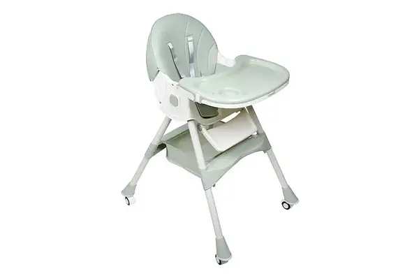 Стільчик для годування Kidoro One (ST-6540) Green, з екошкіри на колесах, у коробці р.52x25x43 см купити