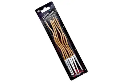 Свічки для торту коктейльні "Хром" рожеве золото (6шт.) ТМ "Твоя Забава" купити