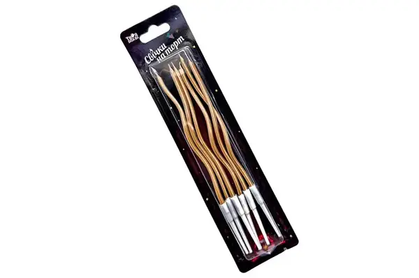 Свічки для торту коктейльні "Хром" рожеве золото (6шт.) ТМ "Твоя Забава" купити