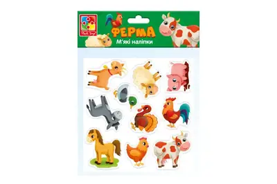 Набір м'яких наліпок "Ферма" VT4210-08 VladiToys купити