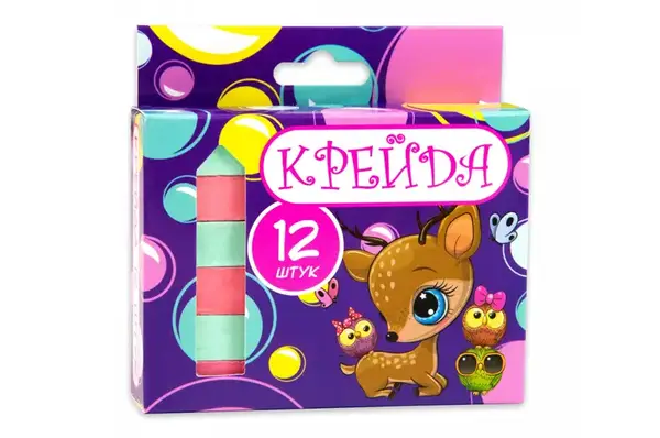 Крейда Квадрат шкільний - 12 штук різнокольорова 50114 STRATEG купити