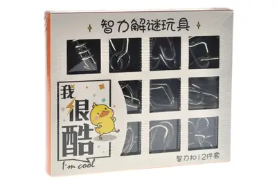 Головоломка металева E182 Unlock Metal Puzzle 12 елементів Помаранчева р.18,5*15,5*2,5см купити