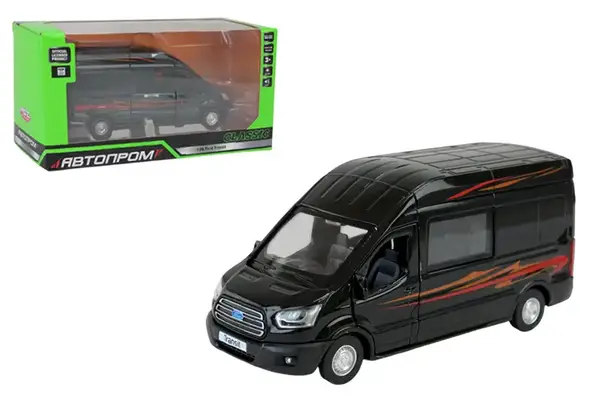 Машина АВТОПРОМ 68453 Ford Transit 1:35, на батарейках, світло, звук, відкриваються двері,коробка р.21,5x9x11,5см купити