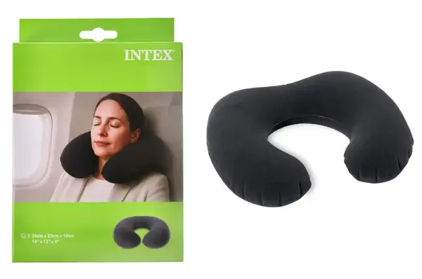 Подушка надувна 68675 чорна, дуга, велюр р.33x25x8 см INTEX купити