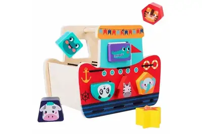 Дерев'яна іграшка, WD13101, корабель-сортер у коробці р 21,5*15,5*13см купити