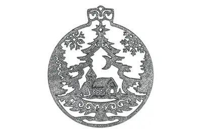 Новорічна іграшка Різдвяна ніч (срібло) 12х12х0.3 см купити