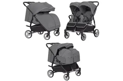 Коляска універсальна CARRELLO Connect CRL-5502/1 Ink Gray для двійні, люлька-переноска купити