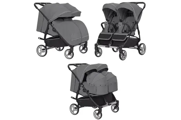 Коляска універсальна CARRELLO Connect CRL-5502/1 Ink Gray для двійні, люлька-переноска купити